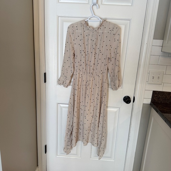 McGuire Peasant Midi Dress Beige Polka Dot 31715 - Picture 8 of 10